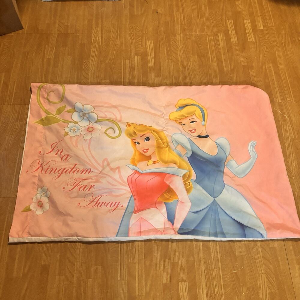 Disney Princess Cinderella Aurora Sleeping Beauty Reversible Pillowcase Pink
